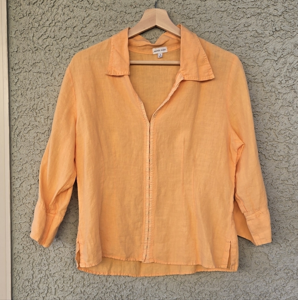 Vintage Subtle Tones Fishhook Closure Blouse